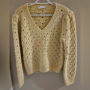 Astr The Label Knit Wool Blend Sweater Yellow Large